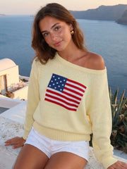 American Flag Knit Sweatshirt