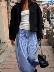 Striped Drawstring Puff Pants