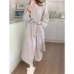 Printed Long Sleeve Night Gown Robe
