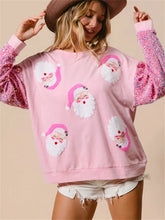 Christmas Glitter Patchwork Sequin Santa Sweatshirt