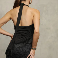 Halter Tassel Hem Sleeveless Top