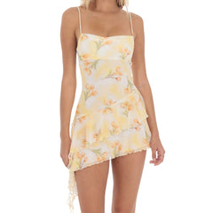 Strappy Ruffles Tiered Mini Dress