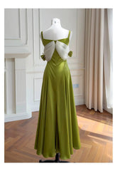 Green Satin Off-shoulder Patchwork Mesh 3d Flower Midi Dress