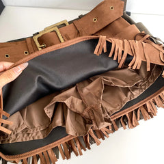 Tassels Double Sashes Mini Skirt