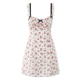 Floral dress with thin straps -pink