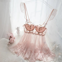 Daisy Lace Nightdress with Chest Pads