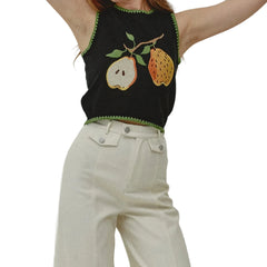 Knit Printed Cropped Vest
