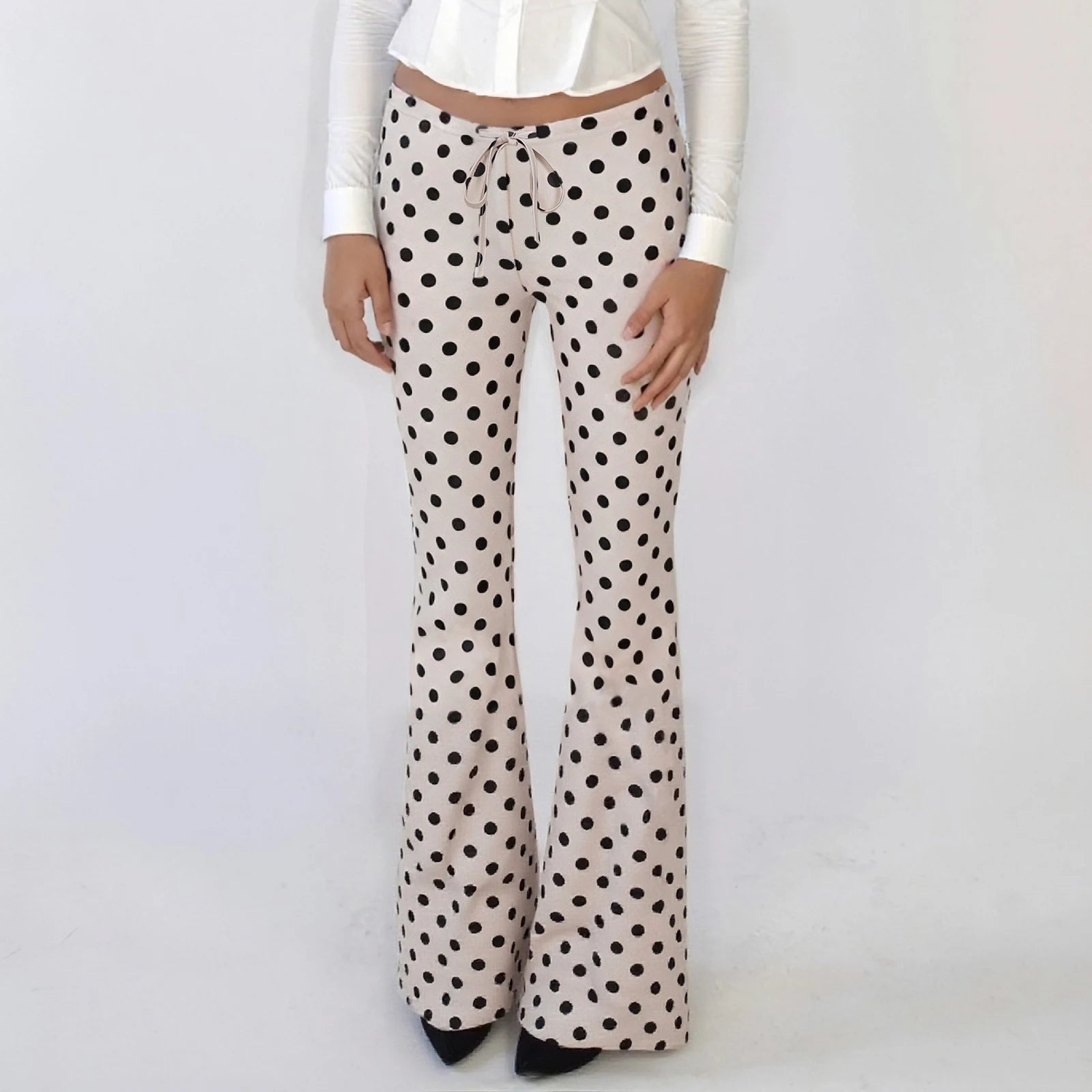 Polka dot pants worn by a person