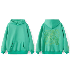 Embroidered Long Sleeve Hooded Sweatshirt