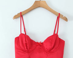 Satin Spaghetti Strap Mini Dress