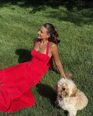 Halter A-line Midi Buttoned Dress