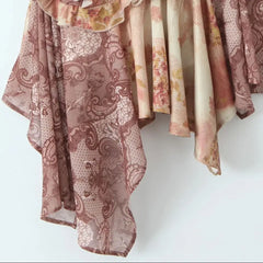 Paisley Totem Print Ruffles Strap Mini Dress