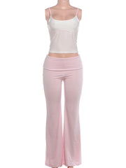 Cami Top With Detachable Sleeve And Flare Yoga Pants 3-Piece Set