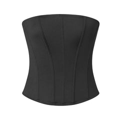 Plaid Solid Strapless Corset Top