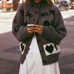 Printed Graphic Cardigan