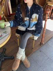 Winter Scenery Knitted Cardigan