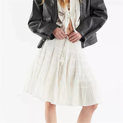 Ruffle Hem Knee Length Skirt