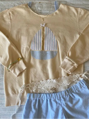 Boat Patchwork Long Sleeve Sweatshirt