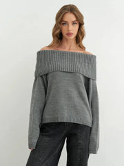 Off Shoulder Knit Sweater