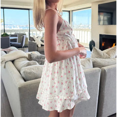 Floral Print V-Neck Mini Dress