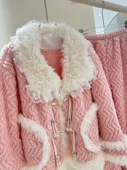 Pink Flannel Fleece Sleepwear Three Piece Set