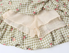 Floral Print Ruffle Strap Smocked Mini Dress