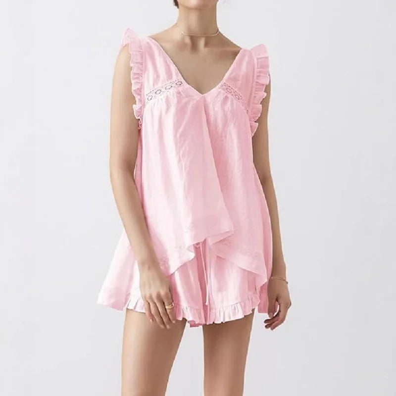 Pink lace nightgown