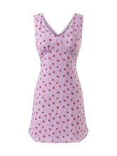 Purple Floral Print V-neck Mini Dress