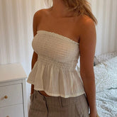 Ruched Strapless Tube Top