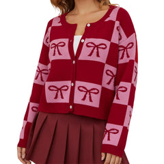 Heart/Bow Button-up Cardigan