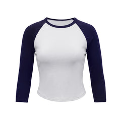 Raglan 3/4 Sleeve Color Block T‑Shirt