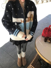 Winter Scenery Knitted Cardigan