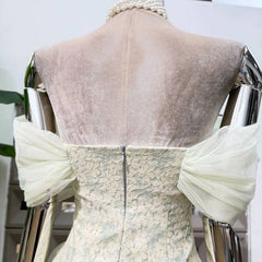 Off-shoulder Corset Mesh Pleated Patchwork Mini Dress