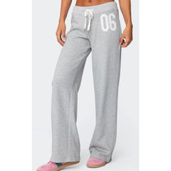 Low Waist Straight Leg Number Sweatpants