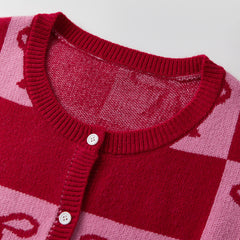 Heart/Bow Button-up Cardigan