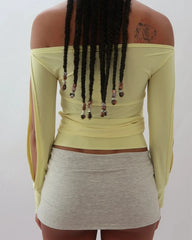 Cut Out Long Sleeve Crop Top