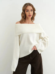 Off Shoulder Knit Sweater