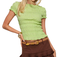 Short Sleeve Smocked Top