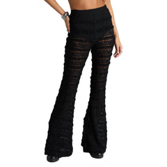 Lace See Through Flare Pants