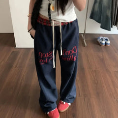 Letter Print Drawstring Sweatpants