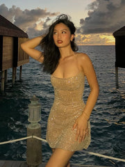 Rhinestone Cami Mini Dress