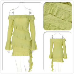 Ruffle Off Shoulder Short Dress