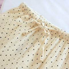 Cotton Heart Dotted Printed Drawstring Trousers