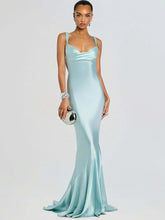 Mermaid Hem Open Back Cowl Strap Maxi Dress