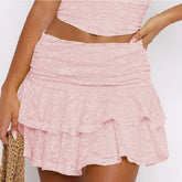 Pink lace skirt worn by a person