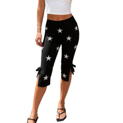Print Capri Pants with Bows