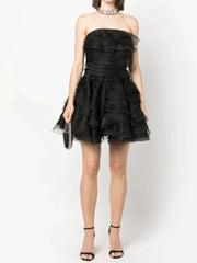 Strapless Ruffles Tiered Mini Dress