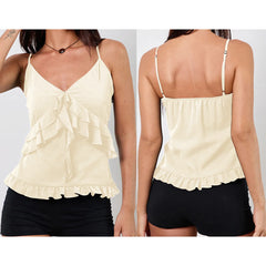 Chiffon Ruffled Trim Camisole Top