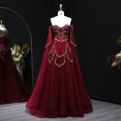 Off-Shoulder Tulle Sequin Flower Petal Embroidered Gown