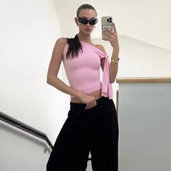 Off-Shoulder Tie-Up Top - Regular Fit